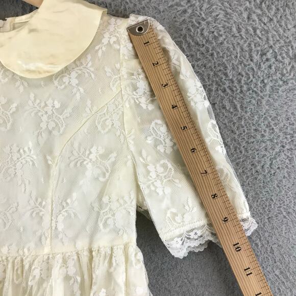 Vintage Girls Gunne Sax Blush Pink Lace Dress 1970‎ 1980 USA Made Size 7 - Picture 6 of 11